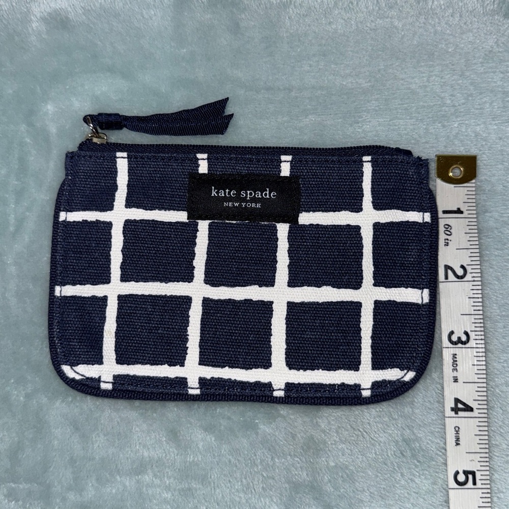 kate spade Navy and White Grid Pouch - Picture 4 of 11